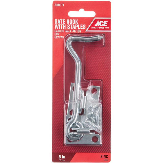 Ace 0.99 in. L Zinc Plate Staple Gate Hook 1 pk