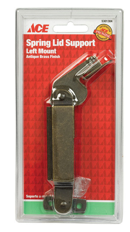 Ace Antique Brass Spring Lid Support 1 pk