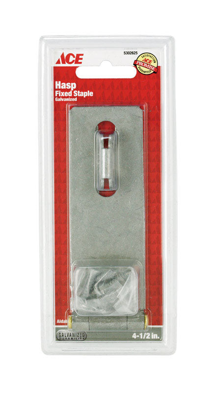 Ace Galvanized Steel 4-1/2 in. L Fixed Staple Safety Hasp