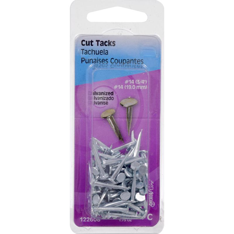 HILLMAN No. 14 X 3/4 in. L Galvanized Silver Steel Cut Tacks 1 pk