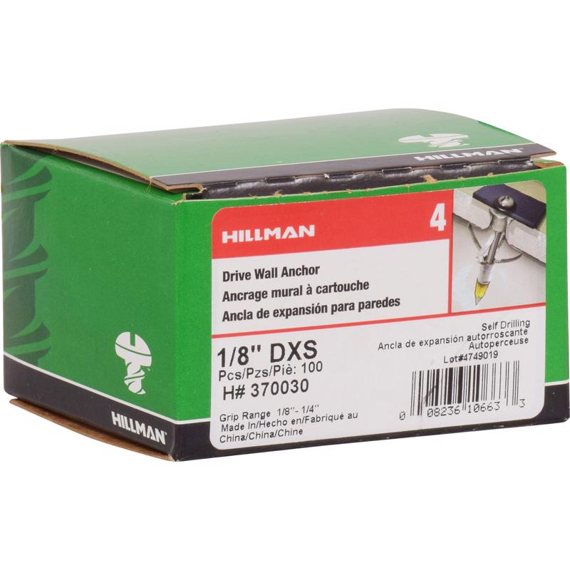 HILLMAN 1/8 in. D X 1.45 in. L Steel Pan Head Drive Wall Anchors 100 pc