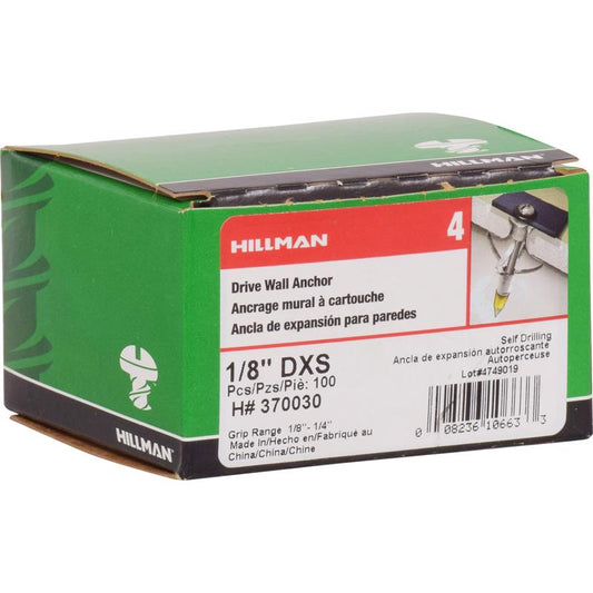 HILLMAN 1/8 in. D X 1.45 in. L Steel Pan Head Drive Wall Anchors 100 pc