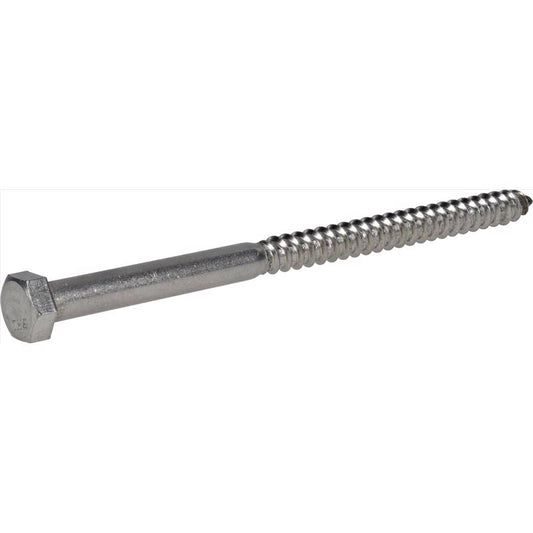 HILLMAN 3/8 in. X 6 in. L Hex Stainless Steel Lag Screw 25 pk