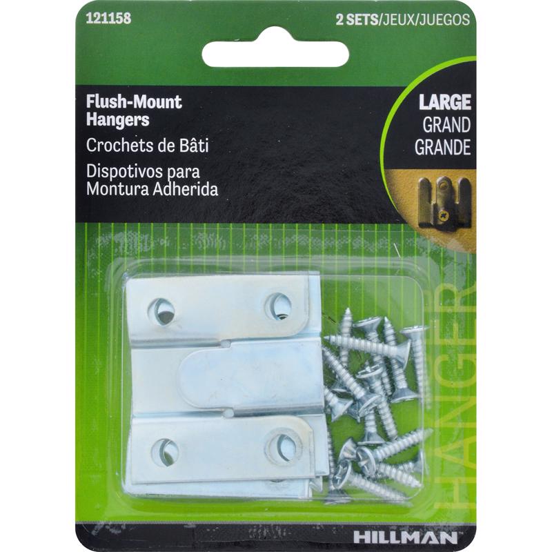 HILLMAN Zinc Silver Flush-Mount Picture Hanger 2 pk