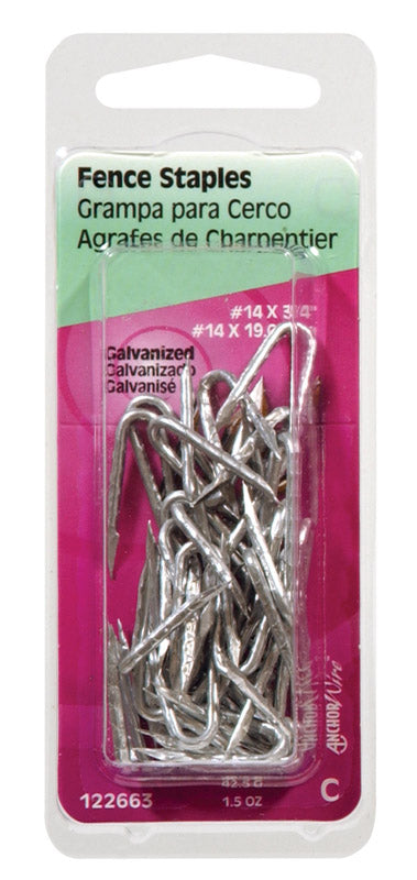 HILLMAN 3/4 in. W X 3/4 in. L Galvanized Steel Fence Staples 14 Ga.