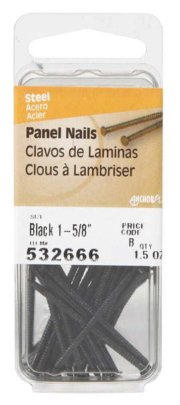 HILLMAN Anchor Wire 1-5/8 in. Panel Black Coating Carbon Steel Nail Large Head