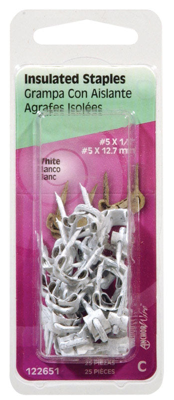 HILLMAN Anchor Wire 1/2 in. W X 1/2 in. L Insulated Staples 25 pk