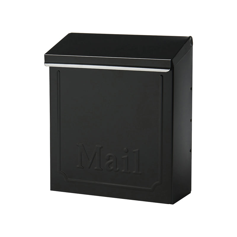 Architectural Mailboxes Townhouse Classic Galvanized Steel Wall Mount Black Mailbox