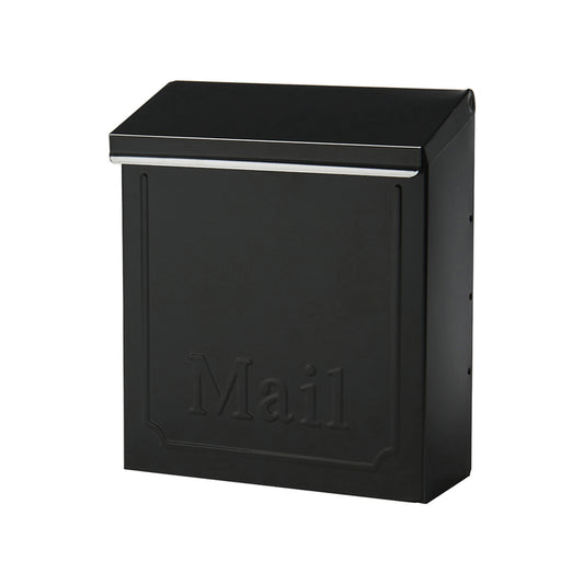 Architectural Mailboxes Townhouse Classic Galvanized Steel Wall Mount Black Mailbox