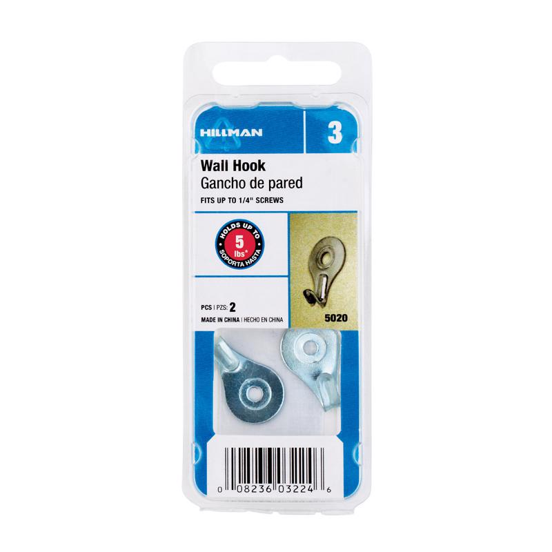 HILLMAN Zinc Silver Utility Hooks 5 lb 2 pk