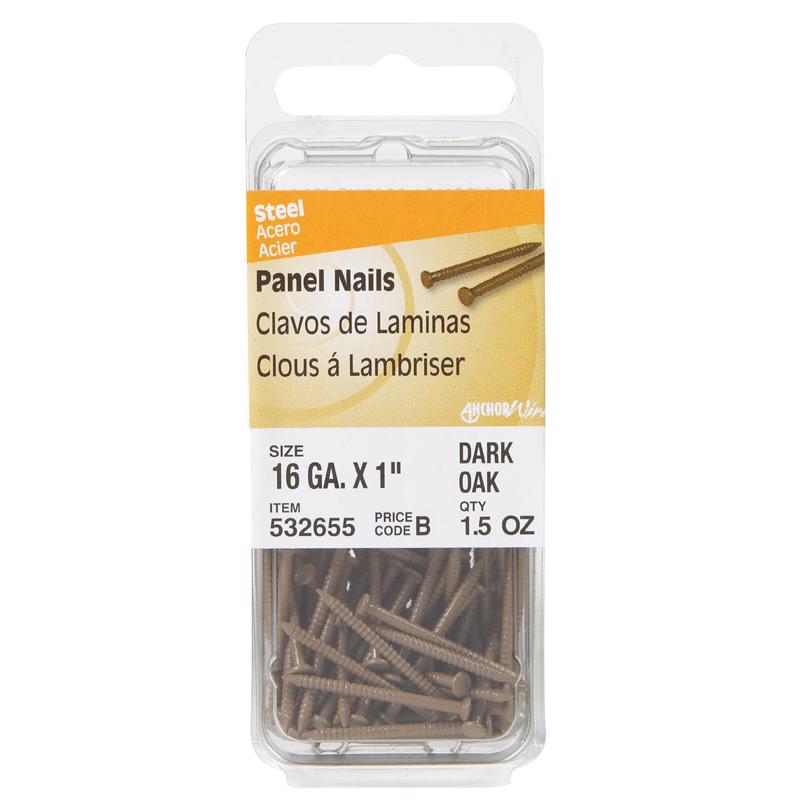 HILLMAN 1 in. Panel Coated Carbon Steel Nail Flat Head 77 pk