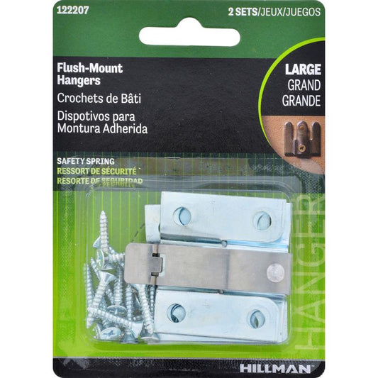 HILLMAN Zinc Silver Flush-Mount Picture Hanger 2 pk
