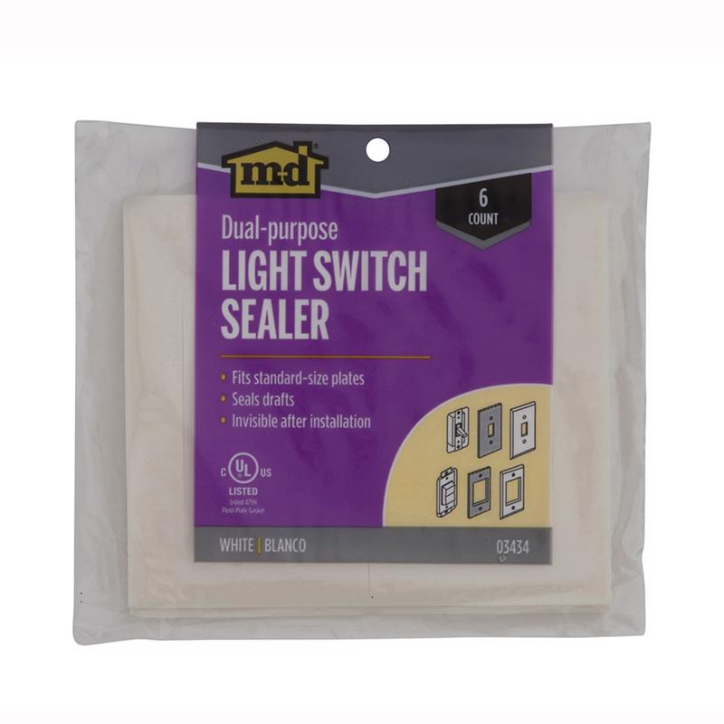 M-D BUILDING PRODUCTS White Foam Wall Plate Sealers 6 pk