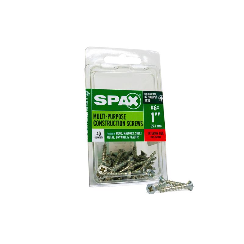 SPAX Multi-Material No. 6 Label X 1 in. L Unidrive Flat Head Serrated Construction Screws