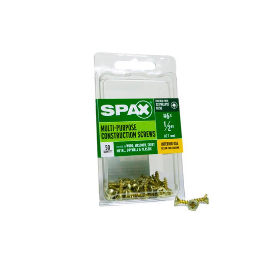 SPAX Multi-Material No. 6 Label X 1/2 in. L Unidrive Flat Head Serrated Construction Screws