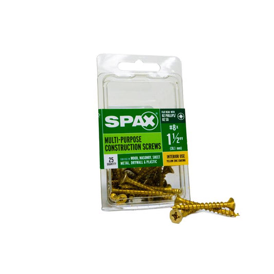 SPAX Multi-Material No. 8 Label X 1-1/2 in. L Unidrive Flat Head Serrated Construction Screws