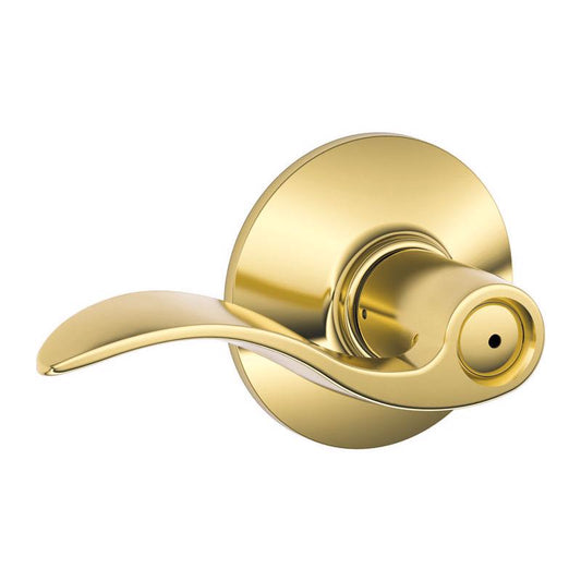 Schlage Accent Bright Brass Privacy Lockset 1-3/4 in.