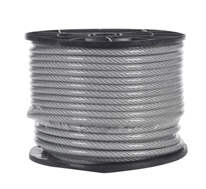 Campbell 1/4 in. D X 200 ft. L Clear Vinyl Galvanized Steel Aircraft Cable