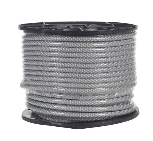 Campbell 1/4 in. D X 200 ft. L Clear Vinyl Galvanized Steel Aircraft Cable