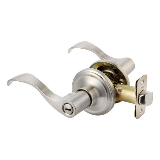 Ace Wave Lever Satin Nickel Privacy Lockset 1-3/4 in.
