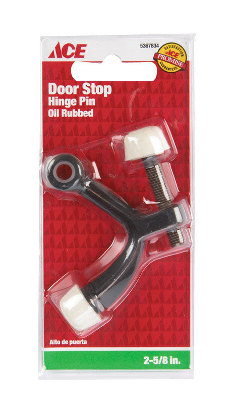 Ace 2-5/8 in. W Metal Oil Rubbed Bronze Bronze Hinge Pin Door Stop Mounts to door and wall 0 in.