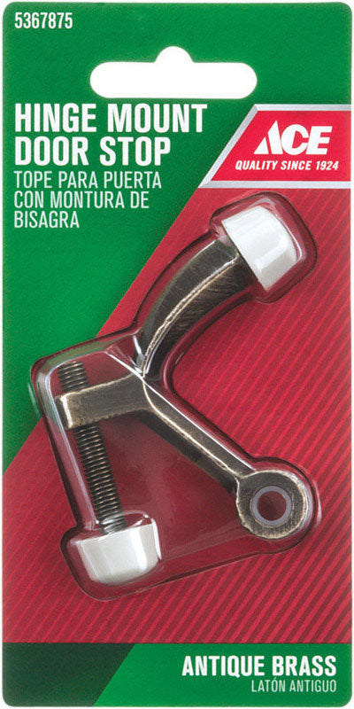 Ace 2-5/8 in. W Metal Antique Gold Hinge Pin Door Stop Mounts to door and wall 0 in.