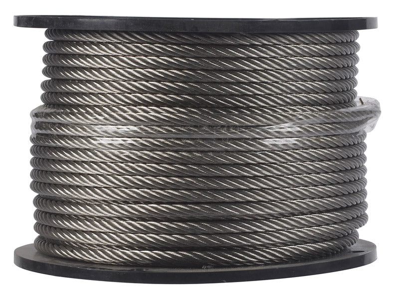 Campbell 1/4 in. D X 250 ft. L Electro-Polish Stainless Steel Cable