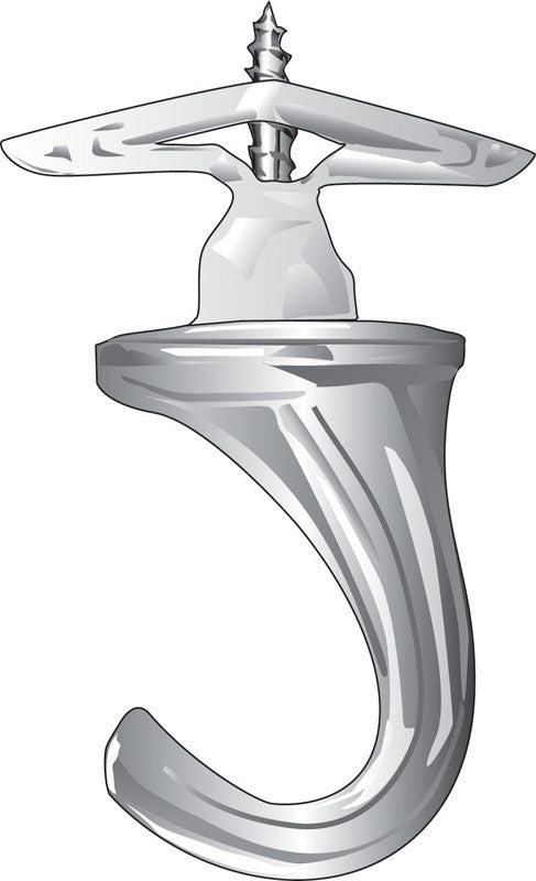 HILLMAN Small White Brass 5.7 in. L Hook 2 pk