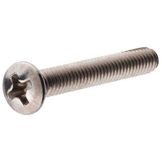 HILLMAN No. 10-24 Ga. X 1-1/2 in. L Phillips Oval Head Stainless Steel Machine Screws 100 pk