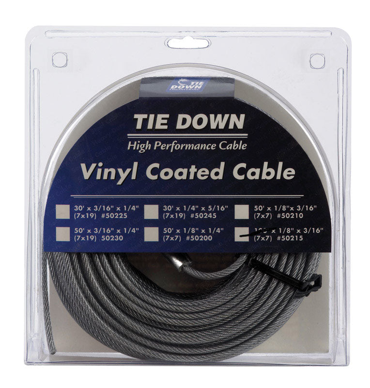 Tie Down Engineering 1/8 in. D X 100 ft. L Vinyl Coated Galvanized Steel Aircraft Cable