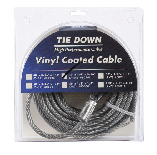 Tie Down Engineering 1/4 in. D X 30 ft. L Vinyl Coated Galvanized Steel Aircraft Cable