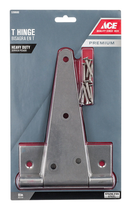 Ace 8 in. L Stainless Steel Heavy Duty T Hinge 1 pk