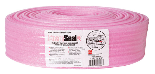 Owens Corning 3.5 in. W X 50 ft. L X 0.25 in. Unfaced Fiberglass Ridged Sill Gasket Roll 14-1/2 sq f