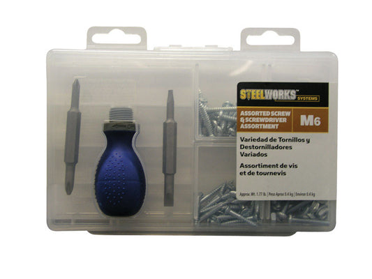 HILLMAN No. 2 Grade Hex/Slotted Flat Head Assorted Screw and Driver Assortment 1 pk