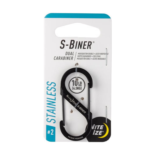 Nite Ize S-Biner 1.8 in. D Stainless Steel Black Carabiner Key Holder