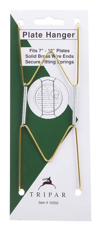 Tripar 7 to 10 in. Brass Bent Curves Plate Hanger 1 pk