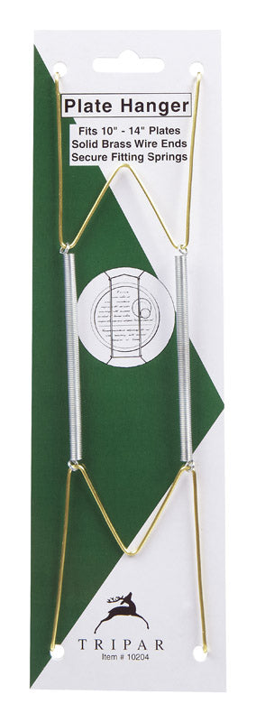 Tripar 10 to 14 in. Brass Bent Curves Plate Hanger 1 pk