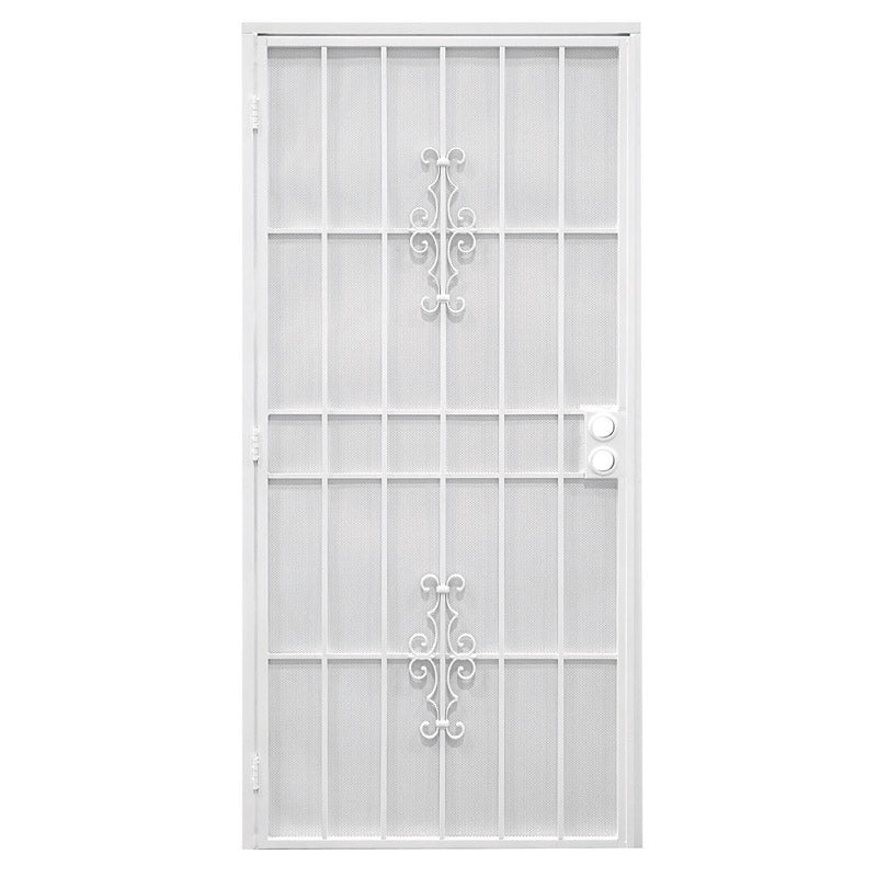 Precision 81-3/4 in. H X 36 in. W Flagstaff White Steel Security Door