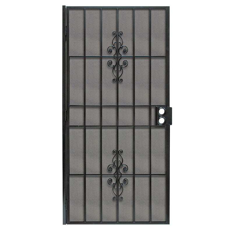 Precision 81-3/4 in. H X 36 in. W Flagstaff Black Steel Security Door