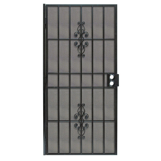 Precision 81-3/4 in. H X 36 in. W Flagstaff Black Steel Security Door