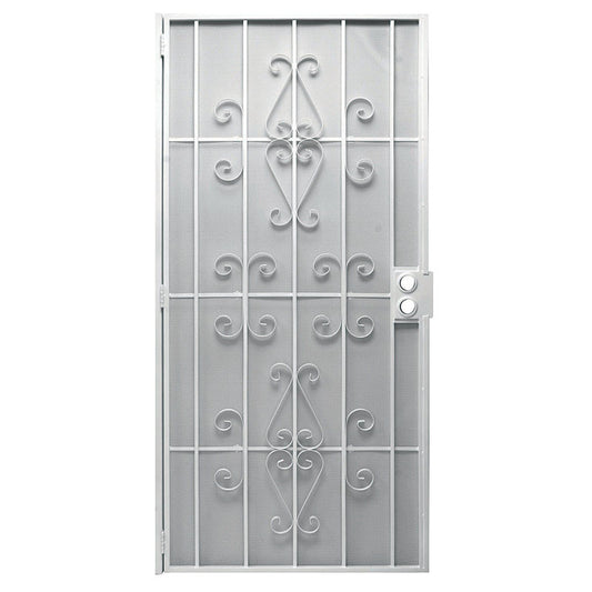 Precision 81-3/4 in. H X 36 in. W Orleans White Steel Security Door