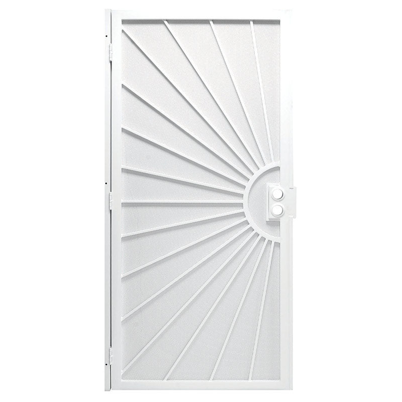 Precision 81-3/4 in. H X 36 in. W Del Sol White Steel Security Door