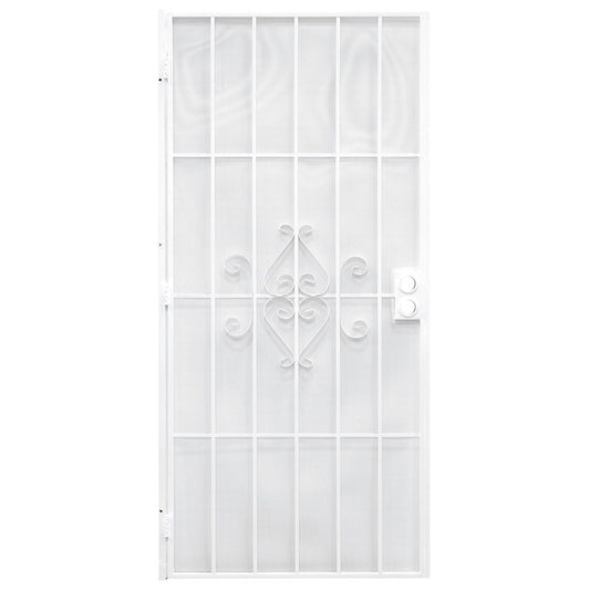 Precision 80 in. H X 36 in. W Regal White Steel Security Door