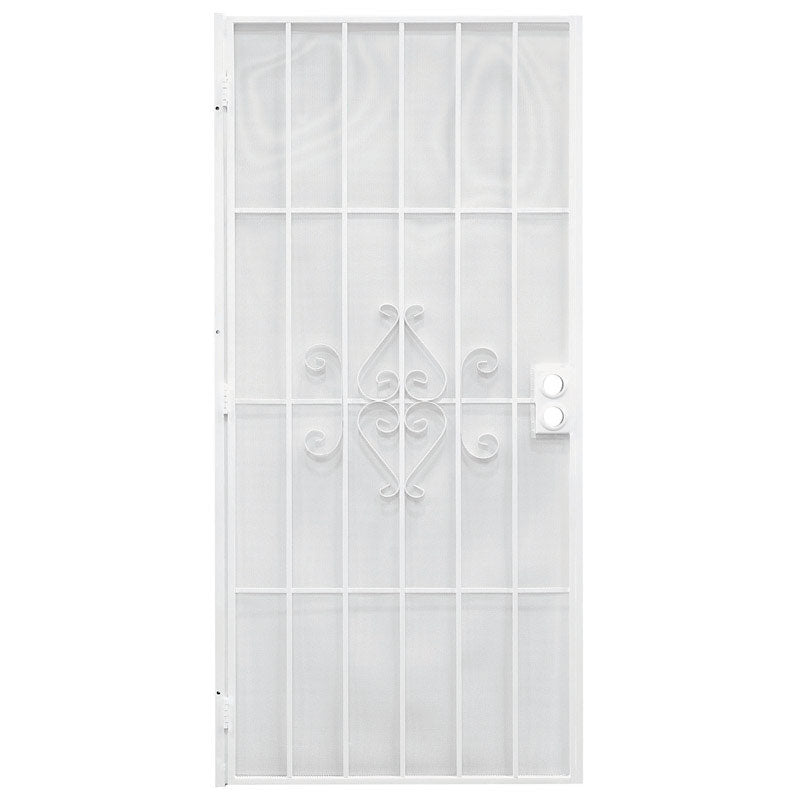 Precision 81-3/4 in. H X 32 in. W Regal White Steel Security Door