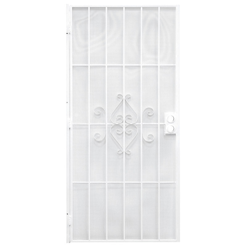 Precision 81-3/4 in. H X 30 in. W Regal White Steel Security Door