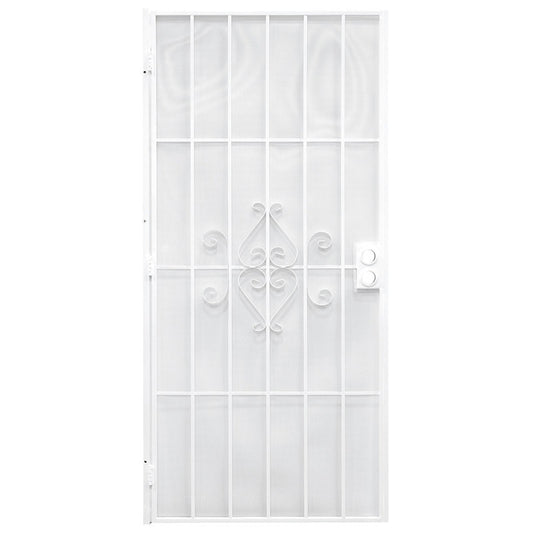 Precision 81-3/4 in. H X 30 in. W Regal White Steel Security Door