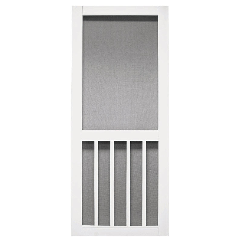 Precision 80 in. H X 32 in. W Magnolia White Vinyl/Wood Screen Door