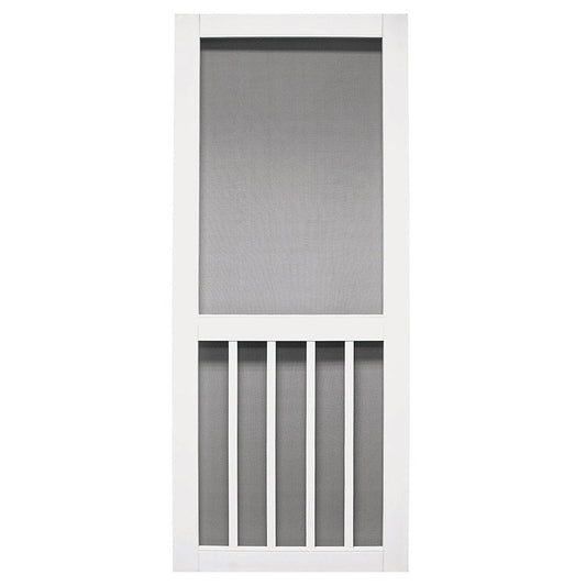 Precision 80 in. H X 32 in. W Magnolia White Vinyl/Wood Screen Door