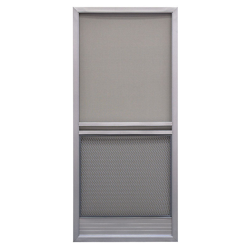Precision 79-3/4 in. H X 31-1/4 in. W Capri Gray Steel Screen Door