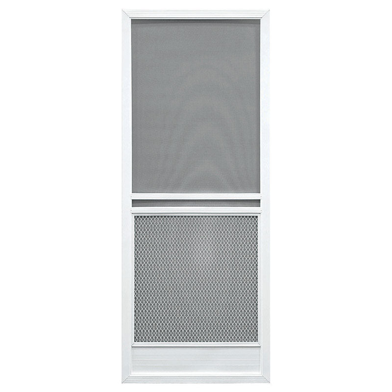 Precision 79-3/4 in. H X 32 in. W Capri White Steel Screen Door